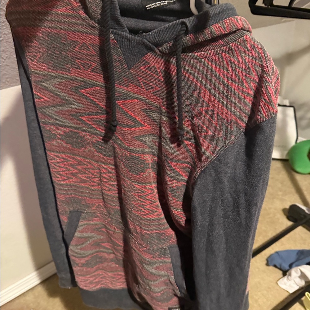 Empyre Red and Gray Patterned Hoodie
